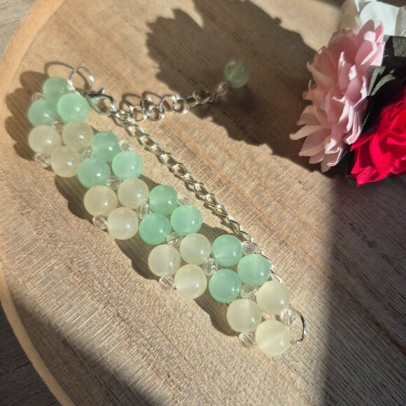 handmade green chain bracelet - Picture 1 of 5